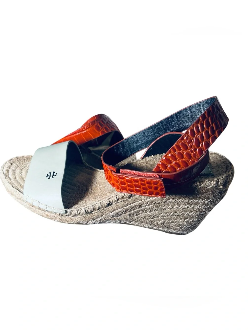 👠 Tory Burch BWOT Delaney Wedge Espadrille Sandals 7.5